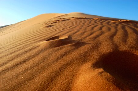 The sand dunes traces steps