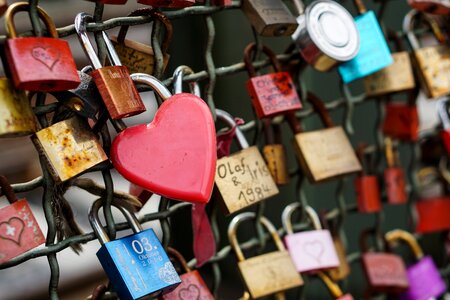 Heart castles love locks