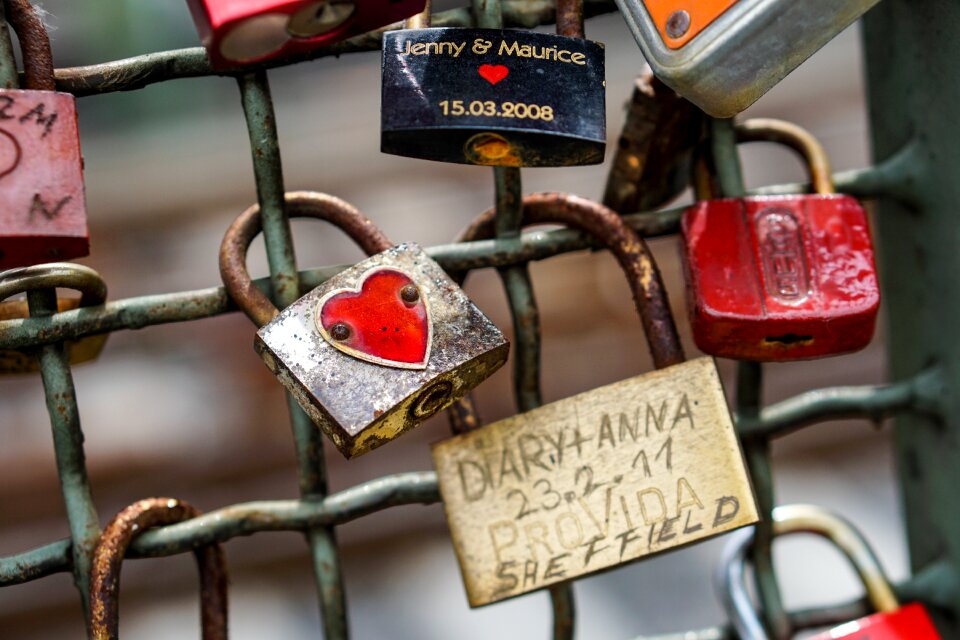 Heart castles love locks