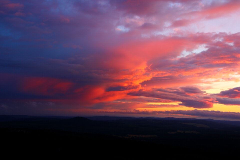 Ore mountains fichtelberg clouds