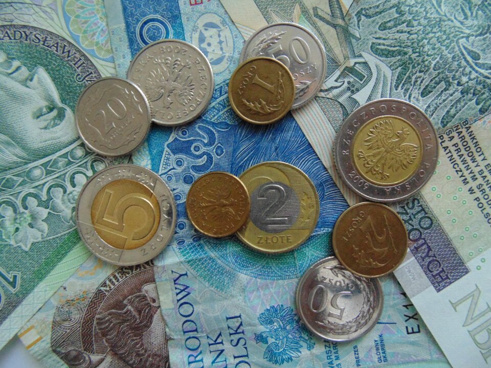Banknote zloty coins