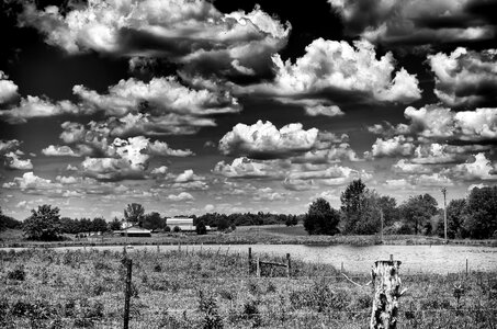 Rural landscape barn photo
