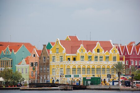 Curacao caribbean sea waterfront building
