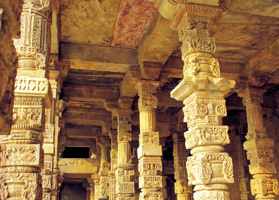 Pillars sculptures sandstone