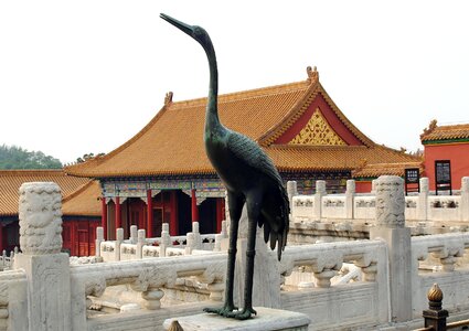 Forbidden city crane decoration photo