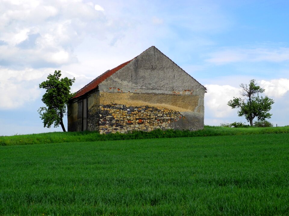 Meadow landscape building photo