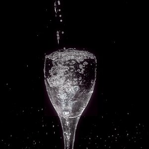 Black and white sparkle drop of water photo