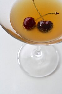 Cocktail bubbles martini glass