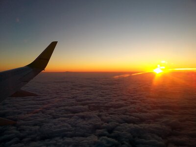 Airplane travel sunrise