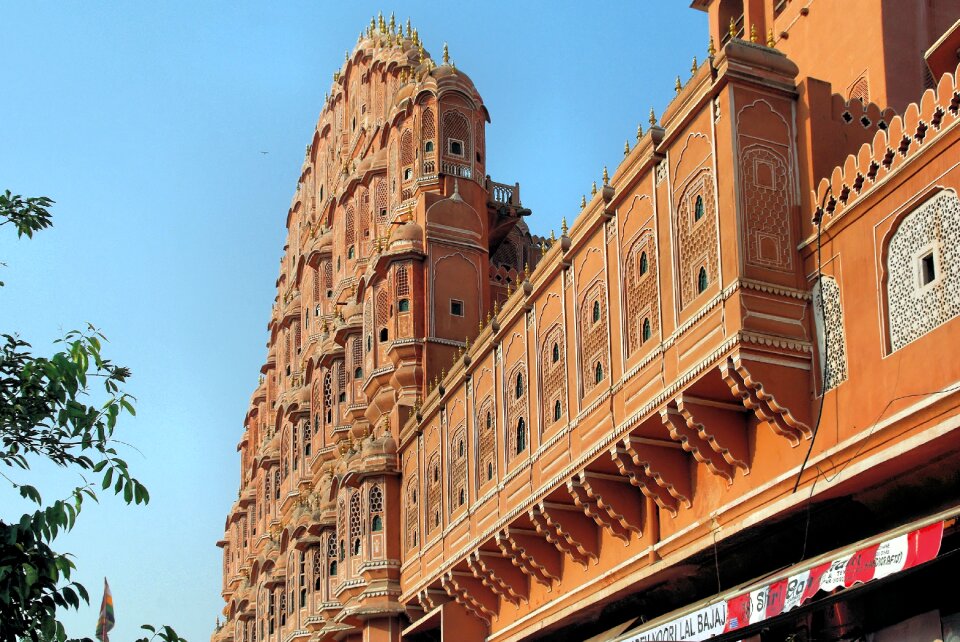 Palace of winds pink sandstone architecture photo