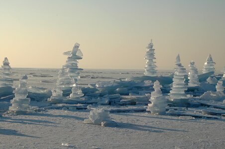 Ice floes lake winter