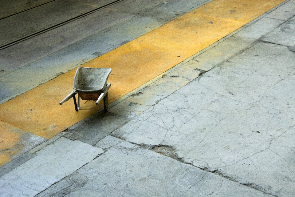 Yellow tool wheelbarrow