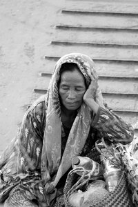 Unhappy exhausted female