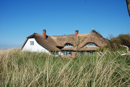 Thatched roof fischland baltic sea photo