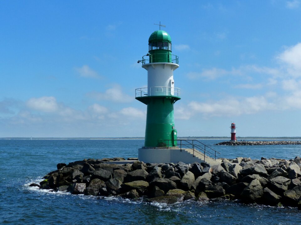 Lighthouse warnemünde harbour entrance