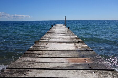 Sea boardwalk wooden boards photo