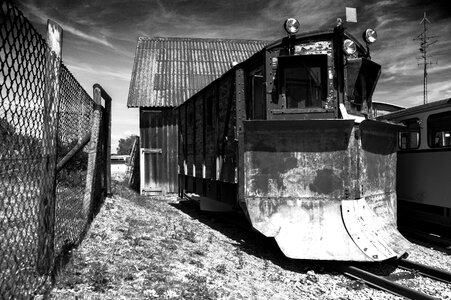 Rails snow plough narrow gauge railway photo