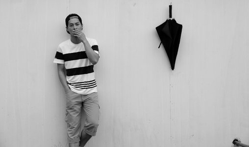 Umbrella wall black and white