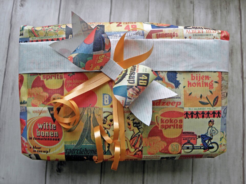 Bow orange ribbons birthday