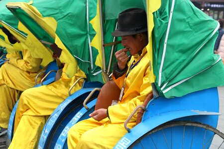 Rickshaw confucius temple summer photo