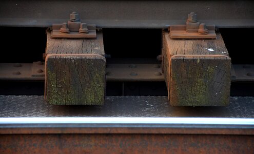 Train detail railroad ties photo