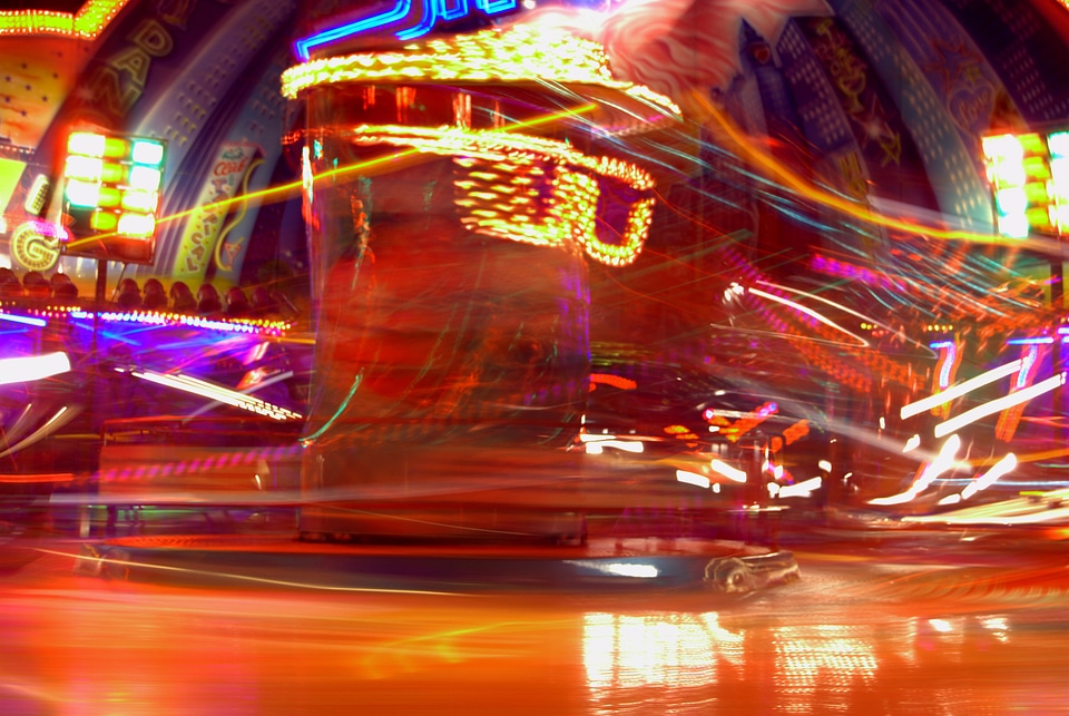 Long exposure night photograph folk festival