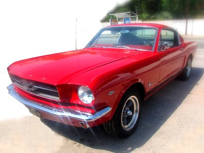 Mustang red retro photo