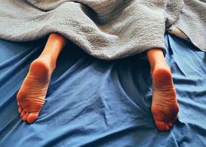 Comfortable cozy blue sleep