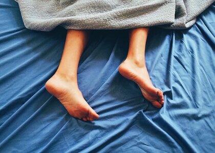 Comfortable cozy blue sleep