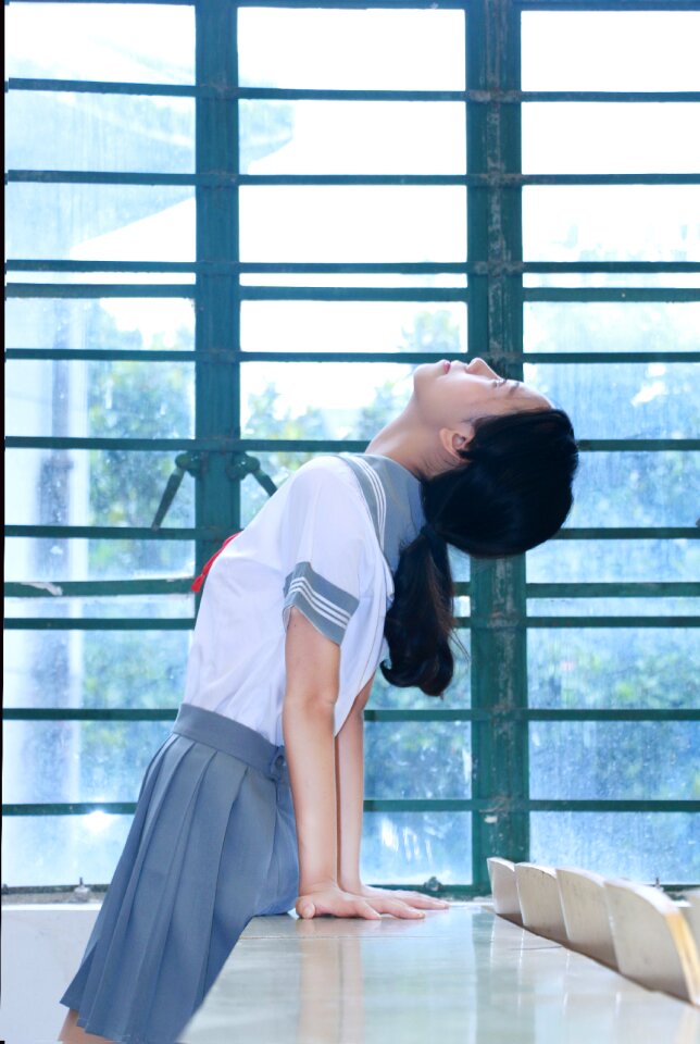 Relax student look up