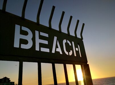 Ocean sunset beach sky photo