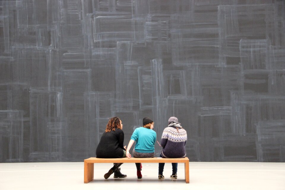 Museum bank visitors
