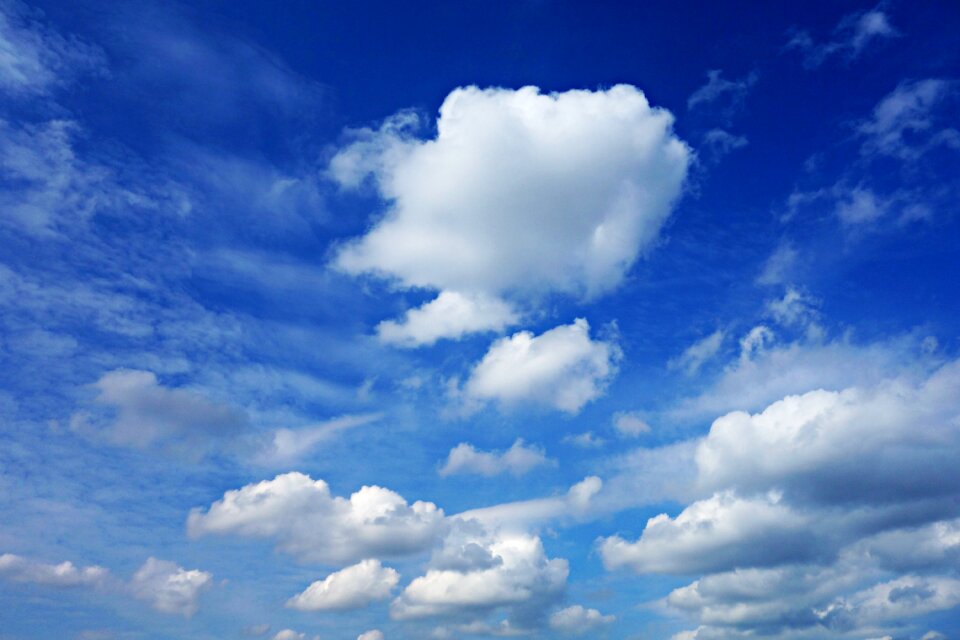 Blue sky clouds cumulus atmosphere
