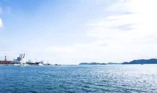 Port blue sky white cloud photo