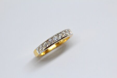 Gold diamond ring marriage photo