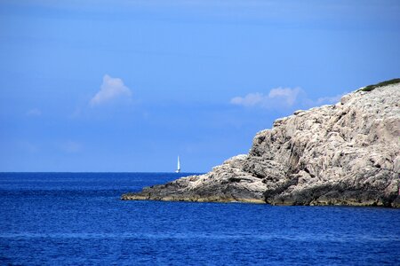 Sailing vessel blue sea