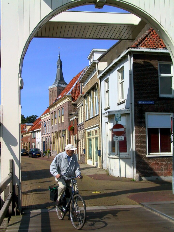 Netherlands man on bike man with hat