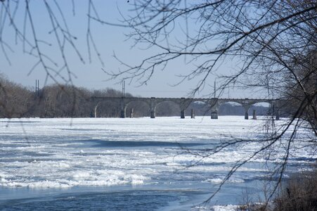 Bridge frozen ice photo