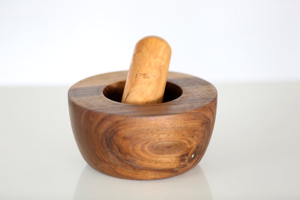 Mortar and pestle herb natural