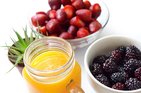 Strawberries blackberries breakfast