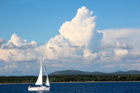 Sailing boat sailing vessel clouds form