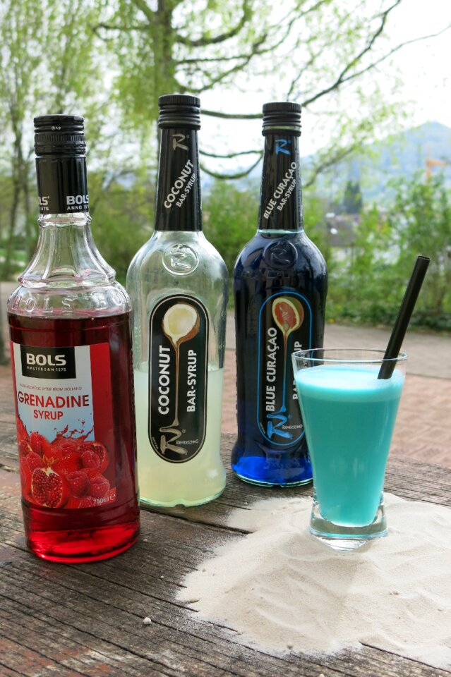 Alcohol bottles syrup