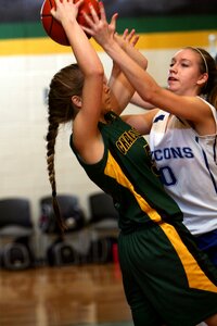 Girls basketball female action