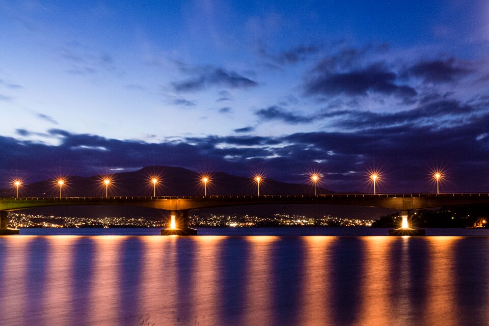 Long exposure city river