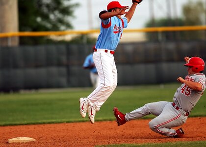 Sliding athlete player photo