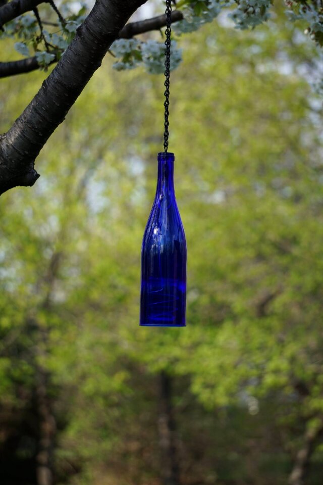 Blue wine bottle