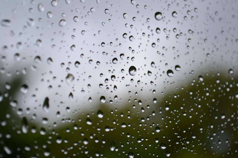 Rhombus window drops of water photo