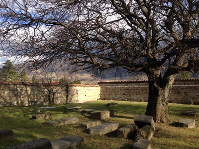 Old walls monasteries partly cloudy