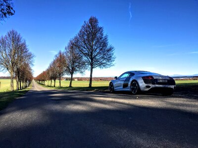 Sports car sun sky