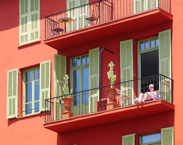 Panel shops balconies facade